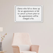 サロンまたはスパのキャンセルポリシーポスター