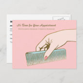 サロンアポイントメントアラームピンク金ゴールドヴィンテージコーム ポストカード (正面/裏面)
