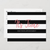 サロンアポイントメントリマインダートレンディーブラックストライプ ポストカード (正面/裏面)