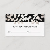 サロンアポイントメントリマインダー白黒 予約カード (正面)