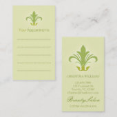 サロンアポイントメント、美しい、スパ名刺 予約カード (正面/裏面)