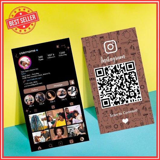 サロンインスタグラムテラコッタ |ソーシャルメディアQRコード 名刺