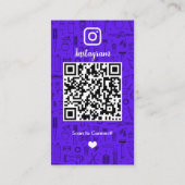 サロンインスタグラムバイオレット |ソーシャルメディアQRコード 名刺 (裏面)
