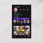 サロンインスタグラムバイオレット |ソーシャルメディアQRコード 名刺 (正面)