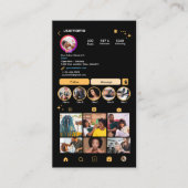 サロンインスタグラムピーチ |ソーシャルメディアQRコード 名刺 (正面)