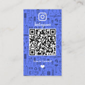 サロンインスタグラムブルー |ソーシャルメディアQRコード 名刺 (裏面)