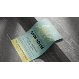 サロンエレガントオープンハウスフライヤー金ゴールド&ブルーダマスク チラシ