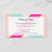 サロンエレガントピンクとブルーのグリッターと大理石 名刺 (裏面)