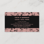 サロンエレガントピンク&ブラックコールソーシャルメディア ロイヤリティカード (裏面)