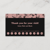 サロンエレガントピンク&ブラックコールソーシャルメディア ロイヤリティカード (正面)