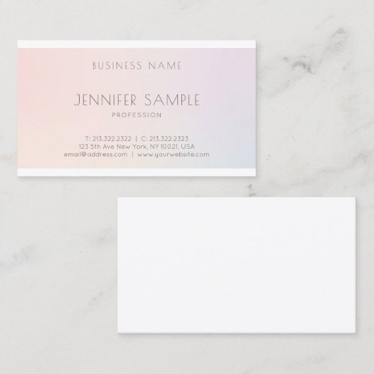 サロンエレガントモダンプロフェッショナルプレーントレンディー 名刺 (正面/裏面)