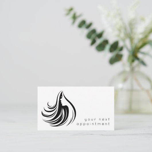 サロンエレガント美容師ロゴアポイントメント 名刺 (スタンド正面)