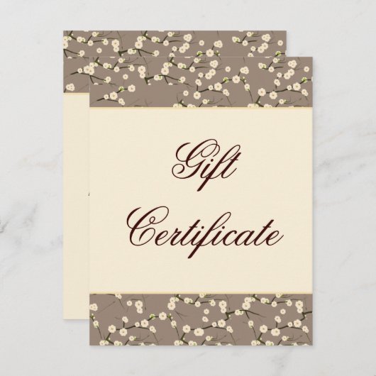 サロンギフトカードさくらんぼブロッサムフローラクリーム (正面/裏面)