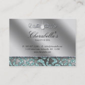 サロンギフトカードジュエリーレオパードティール（緑がかった色）スパークル 割引カード (裏面)