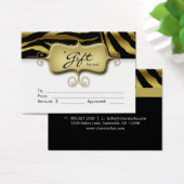 サロンギフトカードスパゼブラ動物金ゴールドブラック (デスク)