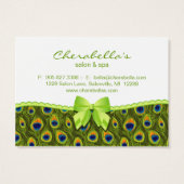 サロンギフトカードスパバレンタインデピーコックアニマル (裏面)