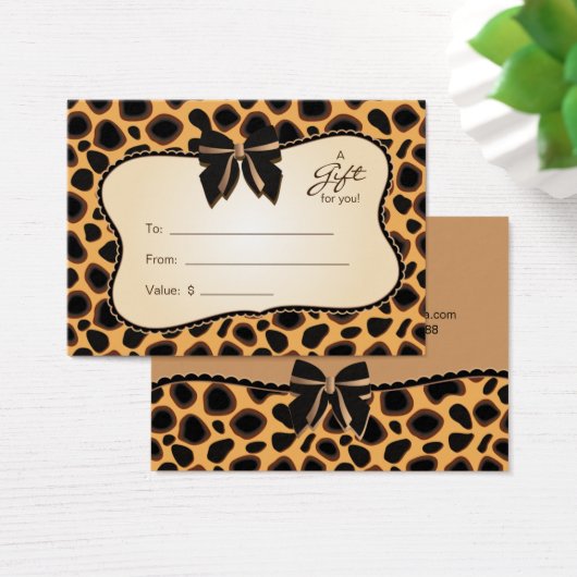 サロンギフトカードスパバレンタインデーチータ動物 (デスク)