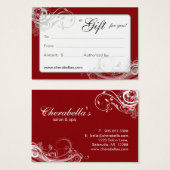 サロンギフトカードスパフローラ渦巻き赤白 (正面&裏面)