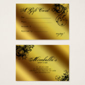 サロンギフトカードスパ金ゴールドフローラ蝶 (正面&裏面)