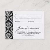 サロンギフトカードバタフライ女性シルエットBW 割引カード (裏面)