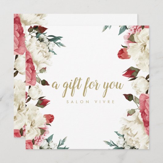 サロンギフトカード植物花ストライプ類 (正面/裏面)