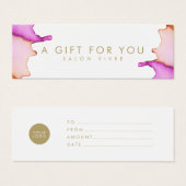 サロンギフトカード水彩ミニマリスモダント (正面&裏面)