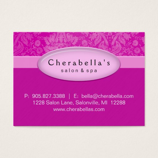 サロンギフトカード証明書スパピンクダマスク (正面)