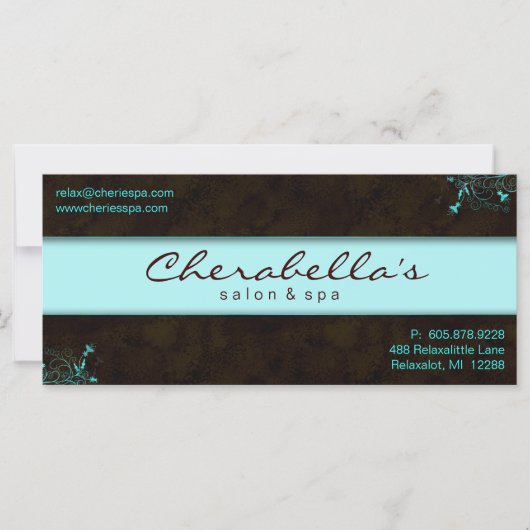 サロンギフト券フローラエレガントターコイズ (正面)