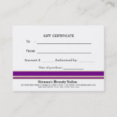 サロンギフト券 割引カード (裏面)