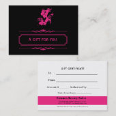 サロンギフト券(深いピンク) 割引カード (正面/裏面)