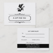 サロンギフト券（黒） 割引カード (正面/裏面)