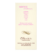 サロンギフト証明書王冠ヒョウのピンククリーム ラックカード (裏面)