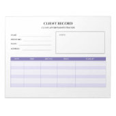 サロンクライアント追跡カスタムメモ帳 ノートパッド (正面)