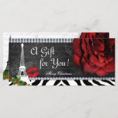 サロンクリスマスプレゼント証明書エッフェルタワーバラ (正面/裏面)