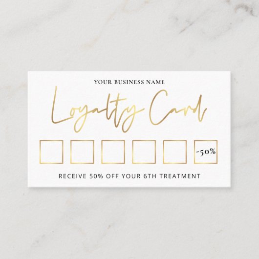 サロングラム金ゴールドロゴモダン美しいまたはスパスタンプLo ロイヤリティカード (正面)