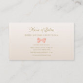 サロングリッターグラムフレームとシックなピンクボウ 名刺 (裏面)