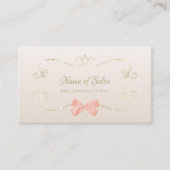 サロングリッターグラムフレームとシックなピンクボウ 名刺 (正面)