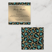 サロングリッターレオパードティール（緑がかった色） スクエア名刺 (正面/裏面)