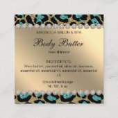 サロングリッターレオパードティール（緑がかった色） スクエア名刺 (正面)