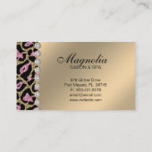 サロングリッターレオパード金ゴールドピンク名刺 名刺 (裏面)