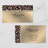 サロングリッターレオパード金ゴールドピンク名刺 名刺 (正面/裏面)