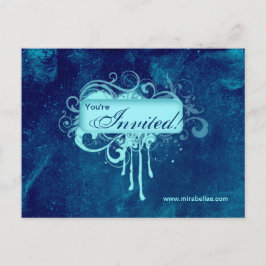 サロンコングランジクリートブルーデニム インビテーションポストカード