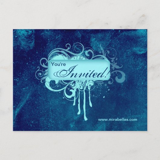 サロンコングランジクリートブルーデニム インビテーションポストカード (正面)