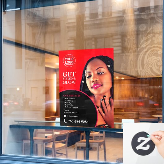 サロンサービス 編集可能なカスタムウィンドウクリング ウィンドウサイン (カフェ窓)