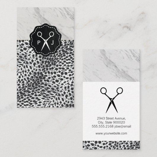 サロンシアーズモノグラムマーブルトリムヒョウ 名刺 (正面/裏面)