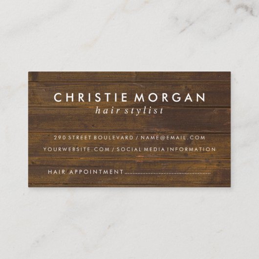 サロンシアーズモ素朴ノグラムウッドアポイントメントカード 予約カード (裏面)