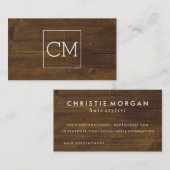 サロンシアーズモ素朴ノグラムウッドアポイントメントカード 予約カード (正面/裏面)