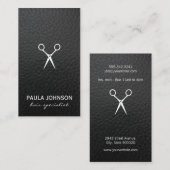 サロンシアーズラッシュブラックレザープリント 名刺 (正面/裏面)