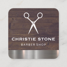 サロンシアーズ素朴ウッドメタルトリム スクエア名刺