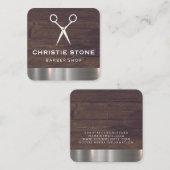 サロンシアーズ素朴ウッドメタルトリム スクエア名刺 (正面/裏面)